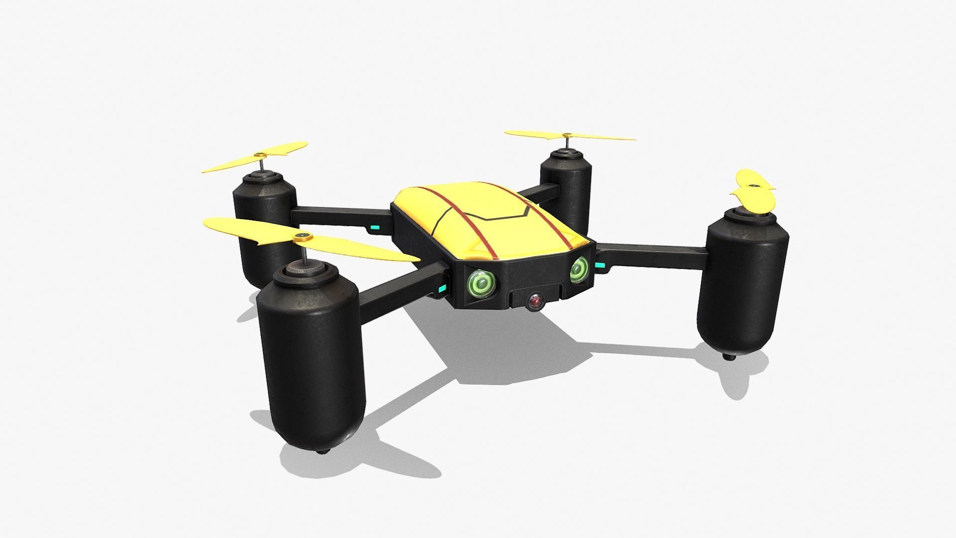 DRONE V2 RIGGED AND ANIMATED Low-poly 3D model_4