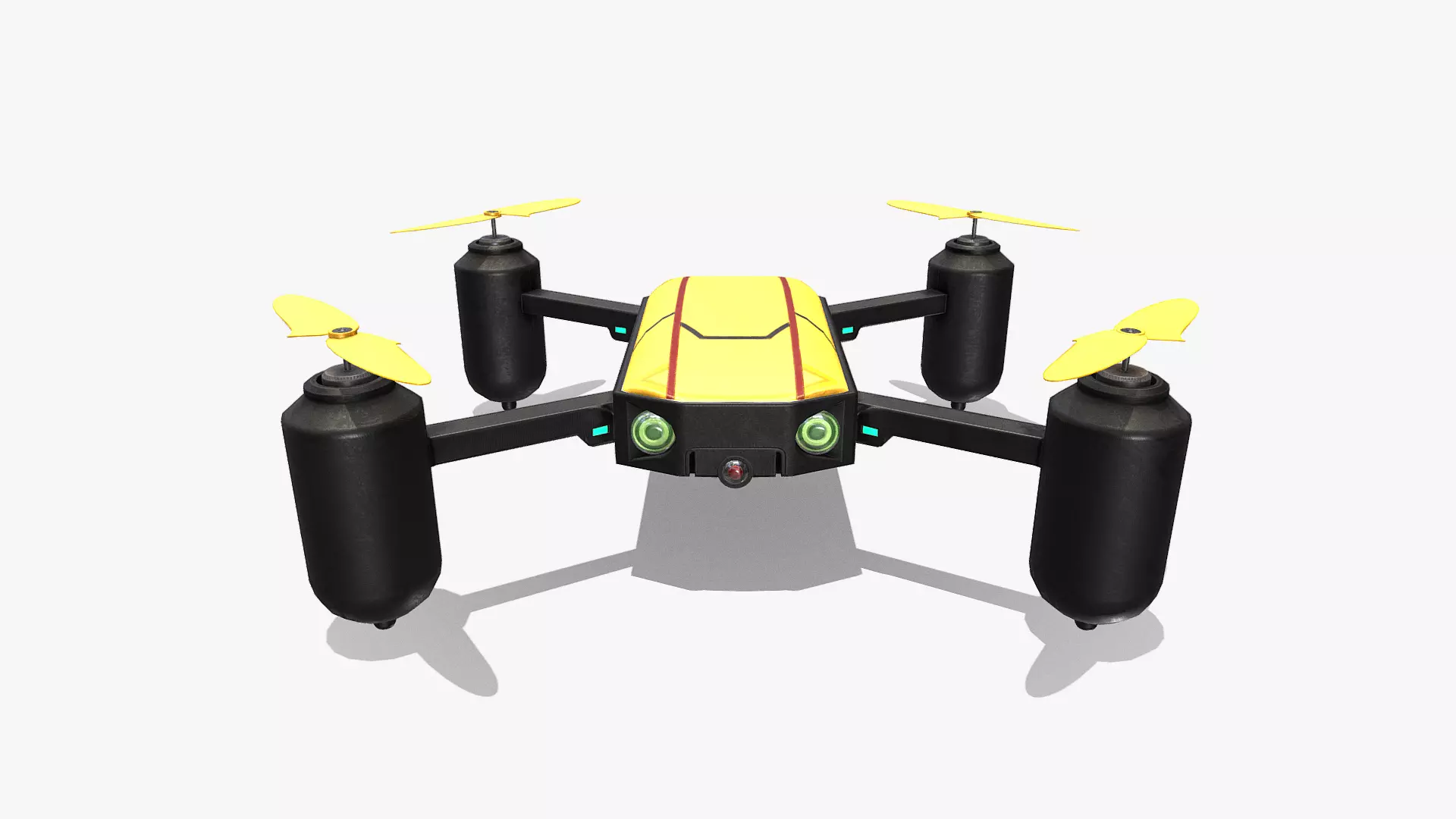 DRONE V2 RIGGED AND ANIMATED Low-poly 3D model_0