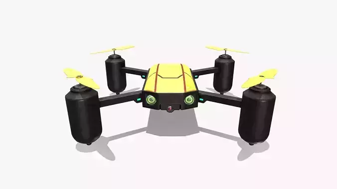 DRONE V2 RIGGED AND ANIMATED Low-poly 3D model
