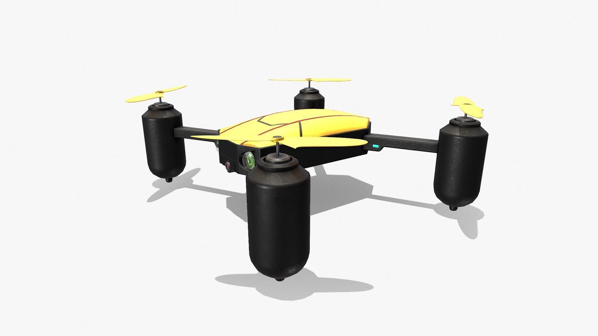DRONE V2 RIGGED AND ANIMATED Low-poly 3D model_9