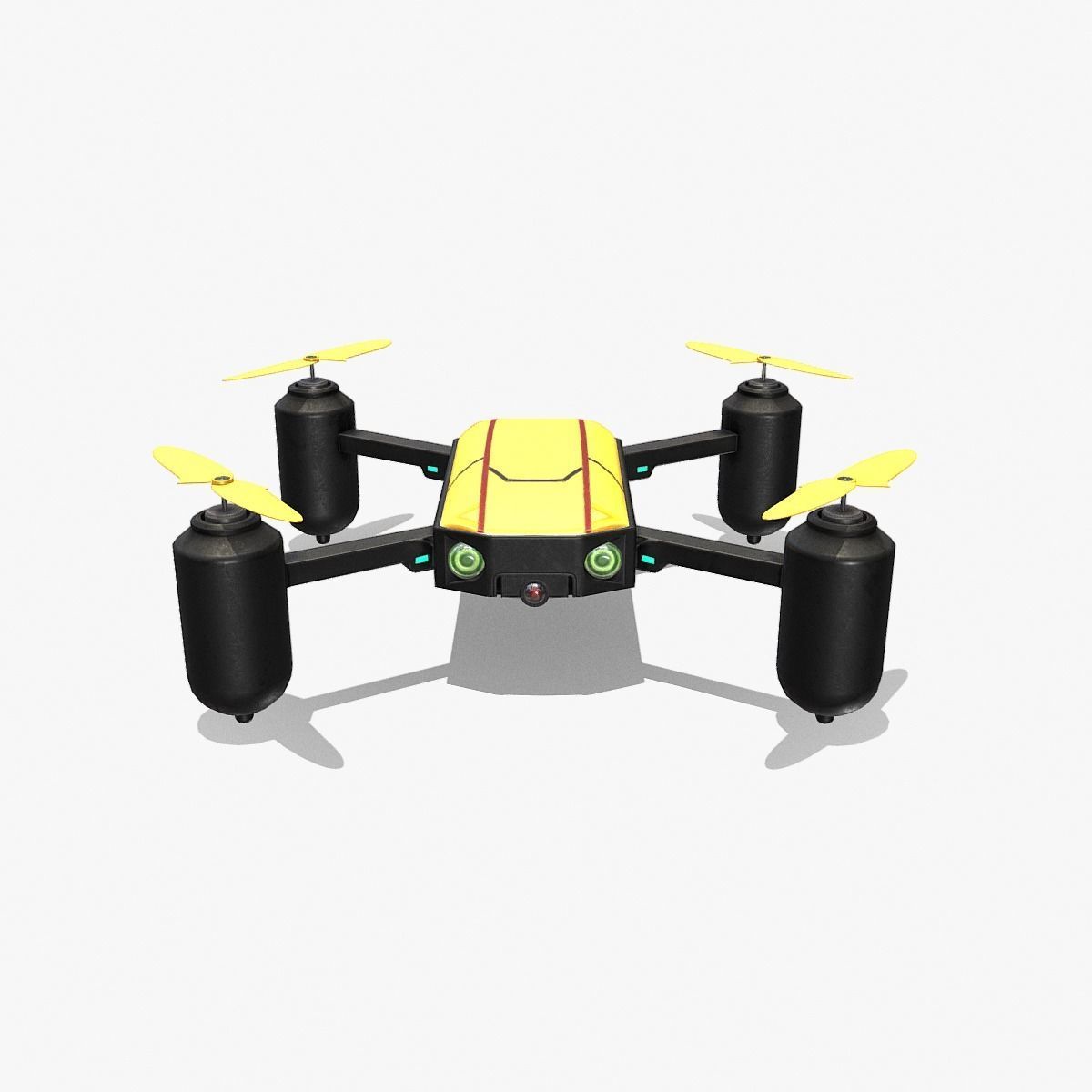 DRONE V2 RIGGED AND ANIMATED Low-poly 3D model_3