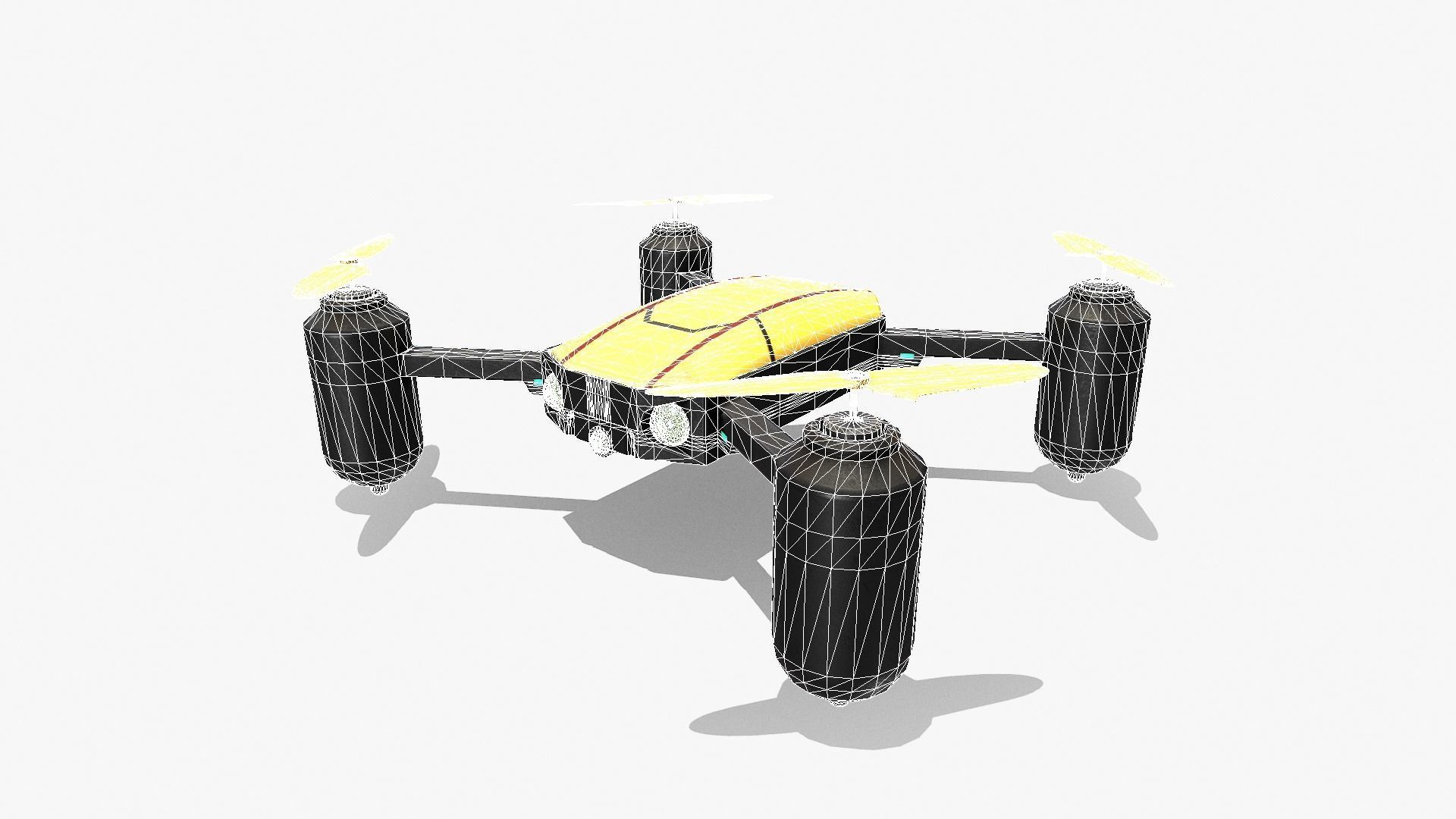 DRONE V2 RIGGED AND ANIMATED Low-poly 3D model_26