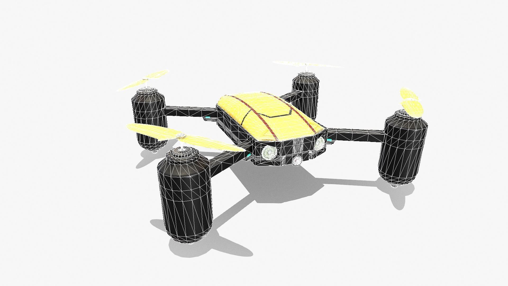 DRONE V2 RIGGED AND ANIMATED Low-poly 3D model_16