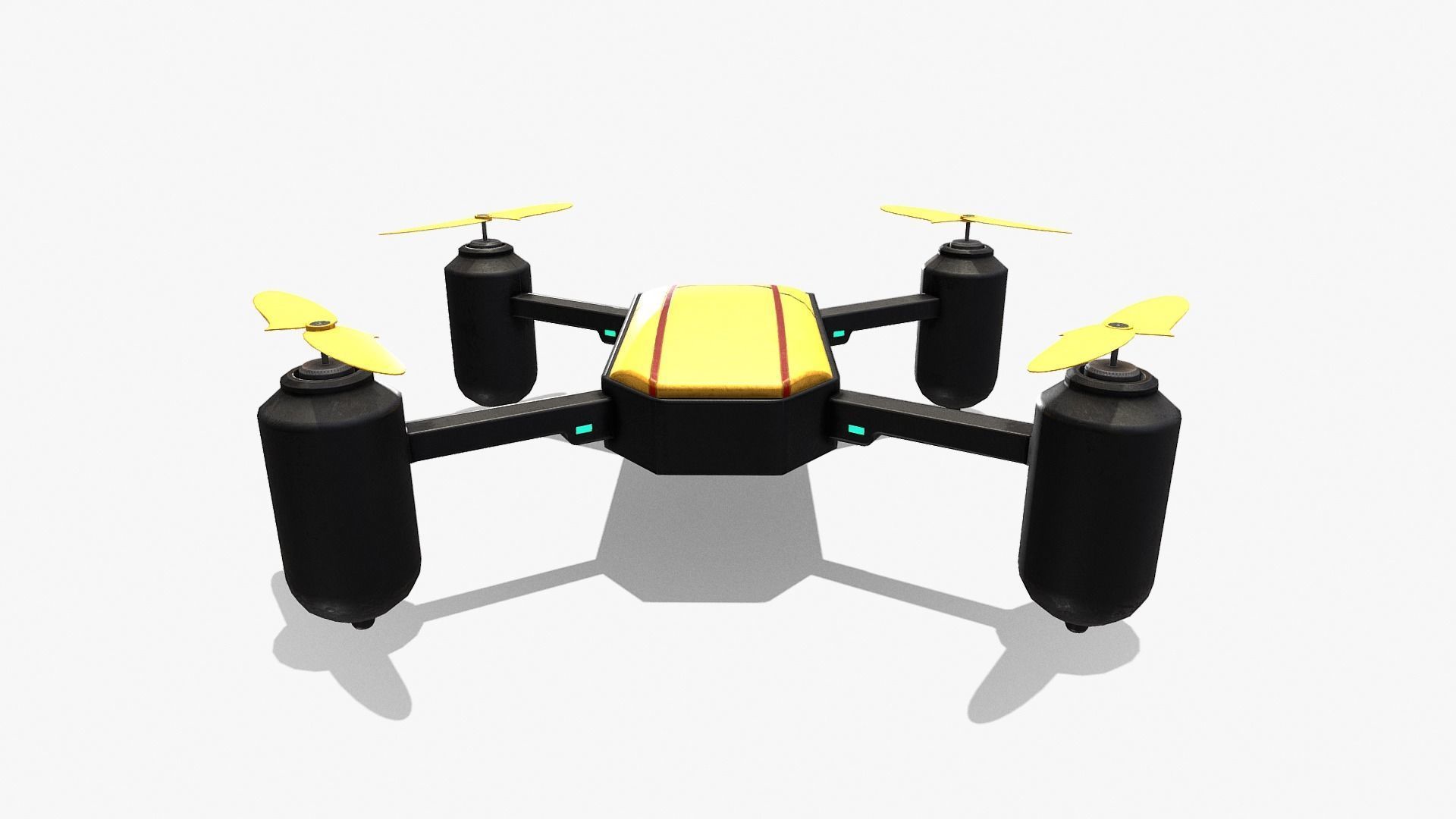 DRONE V2 RIGGED AND ANIMATED Low-poly 3D model_10