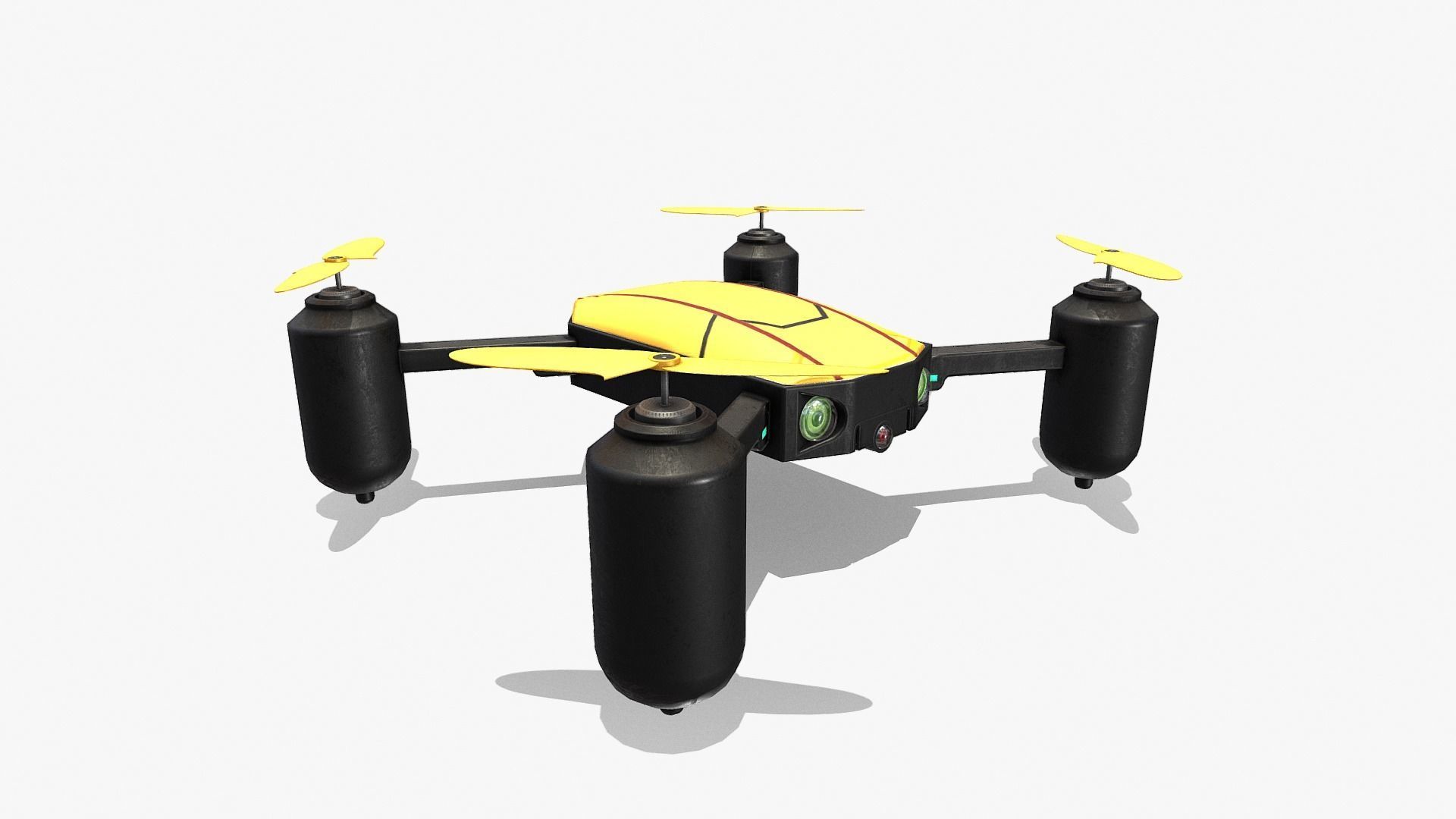 DRONE V2 RIGGED AND ANIMATED Low-poly 3D model_6