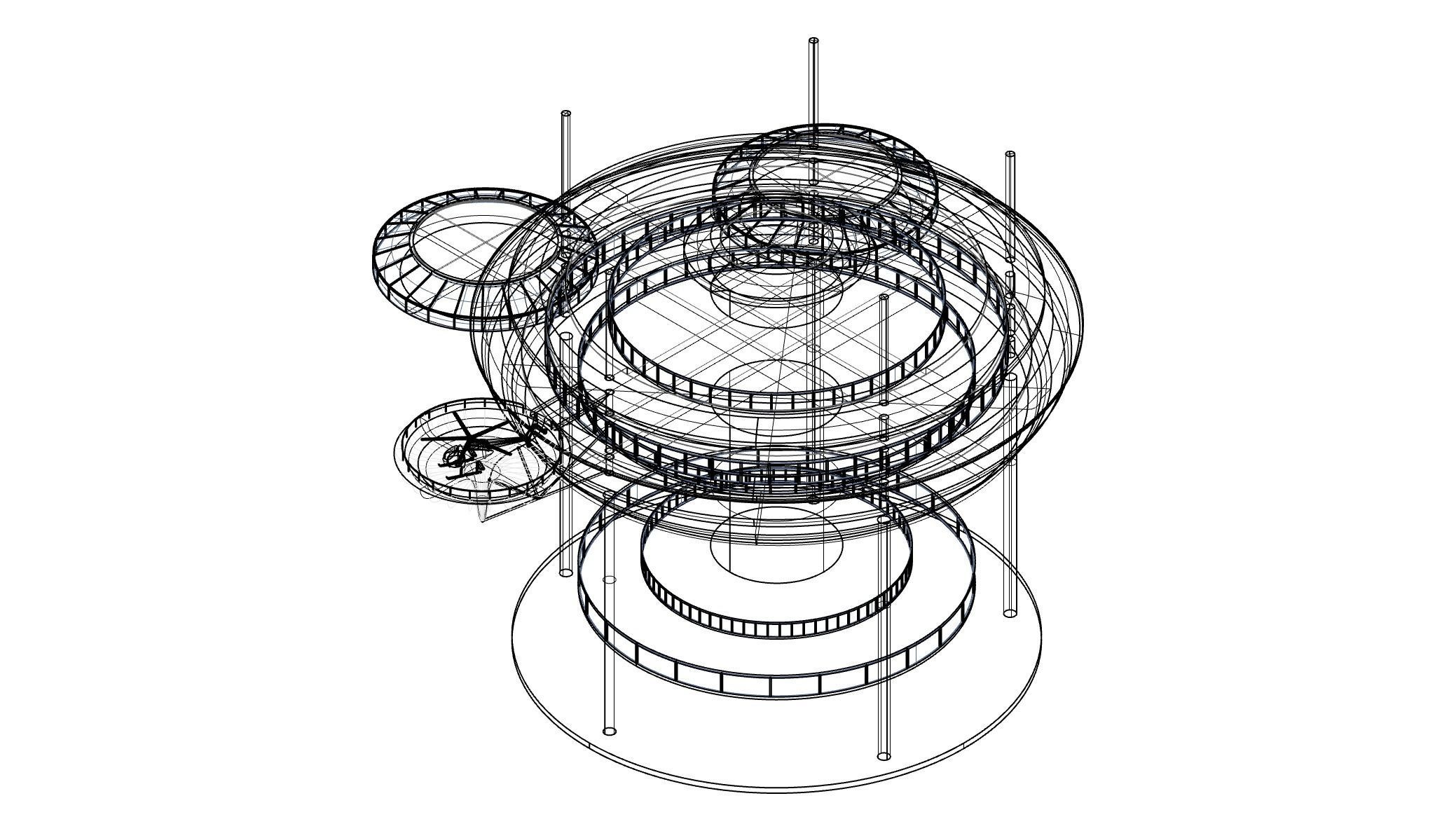 Dubai - Water Discus Hotel 3D model_7