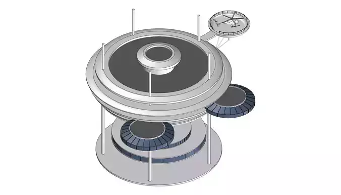 Dubai - Water Discus Hotel 3D model