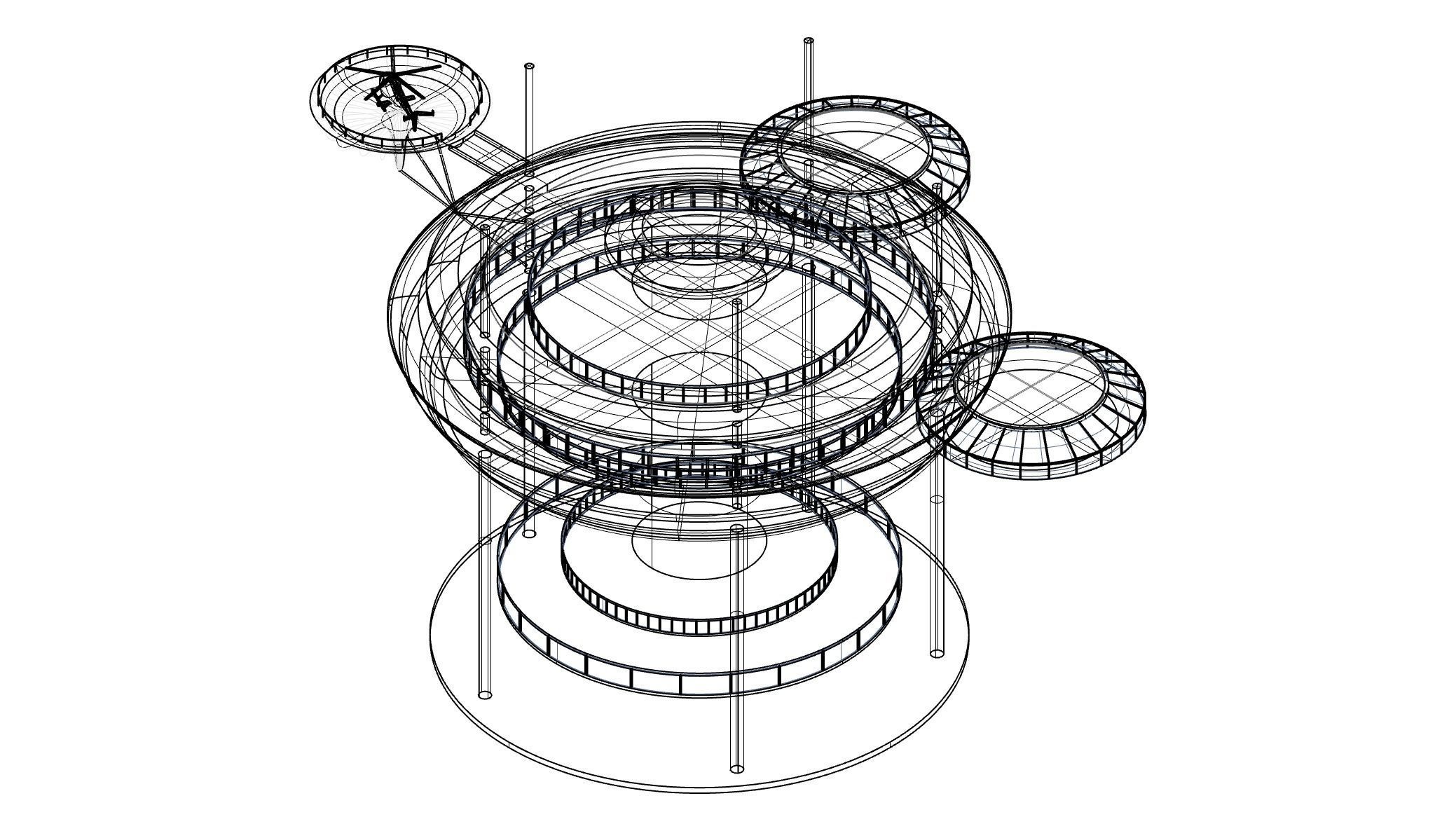 Dubai - Water Discus Hotel 3D model_6