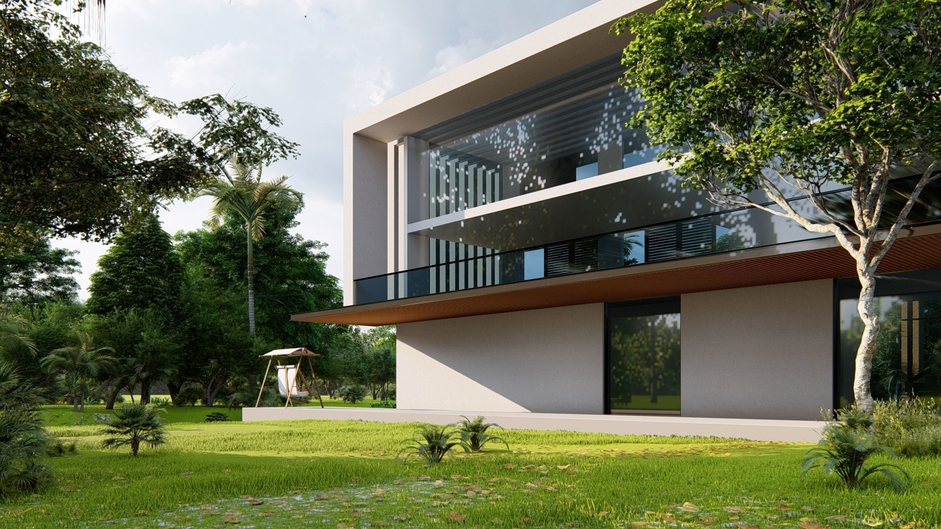 Jungel modern villa 3D model_2