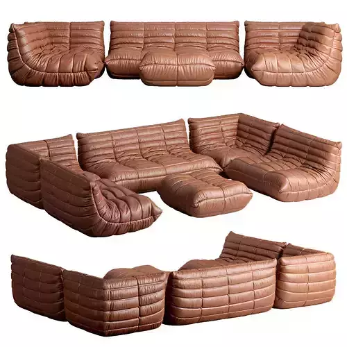 CERTIFIED Ligne Roset TOGO Large set in natural
