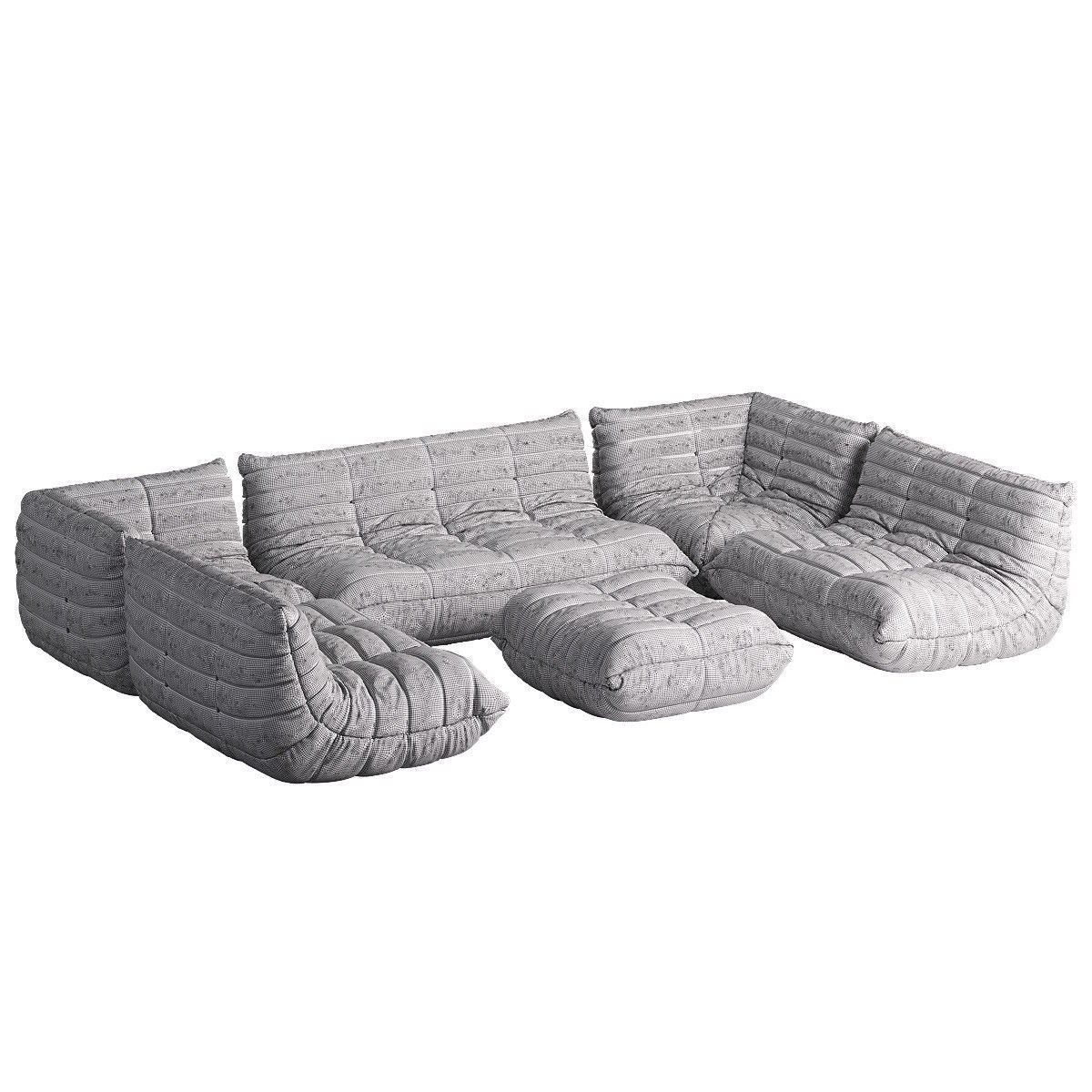 CERTIFIED Ligne Roset TOGO Large set in natural 3D model_7