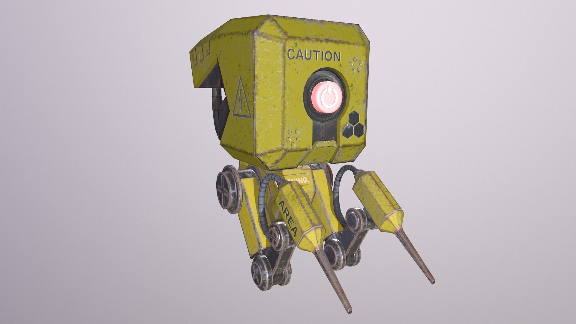 Robotmachine Low-poly 3D model_5