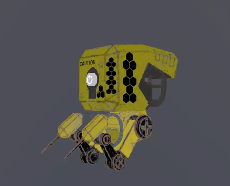 Robotmachine Low-poly 3D model_0