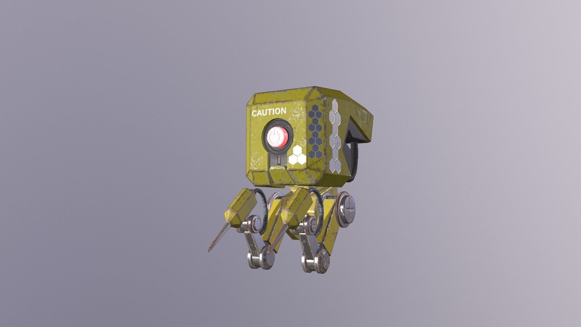 Robotmachine Low-poly 3D model_4