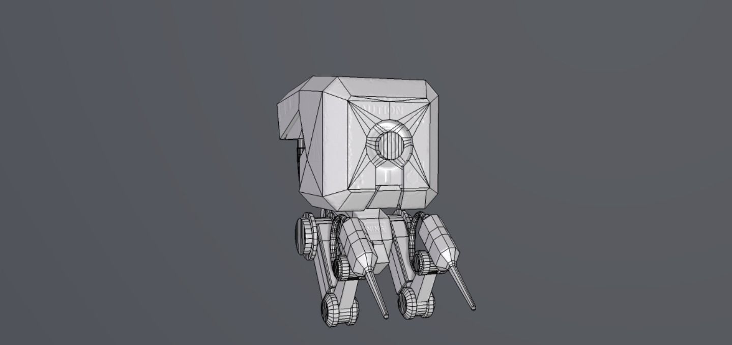 Robotmachine Low-poly 3D model_7