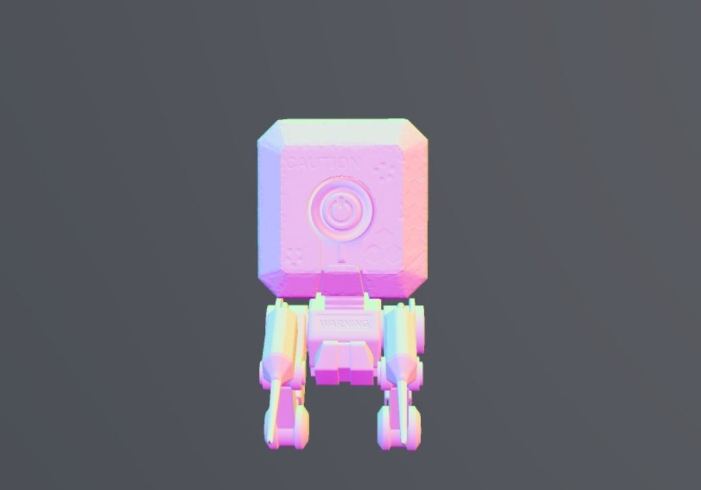 Robotmachine Low-poly 3D model_2