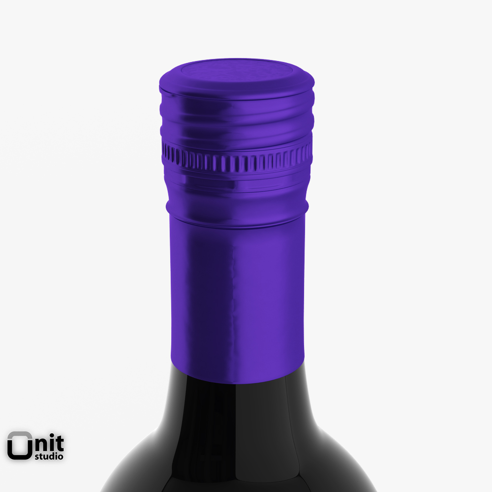 Merlot Red Wine Bottle 3D model_4