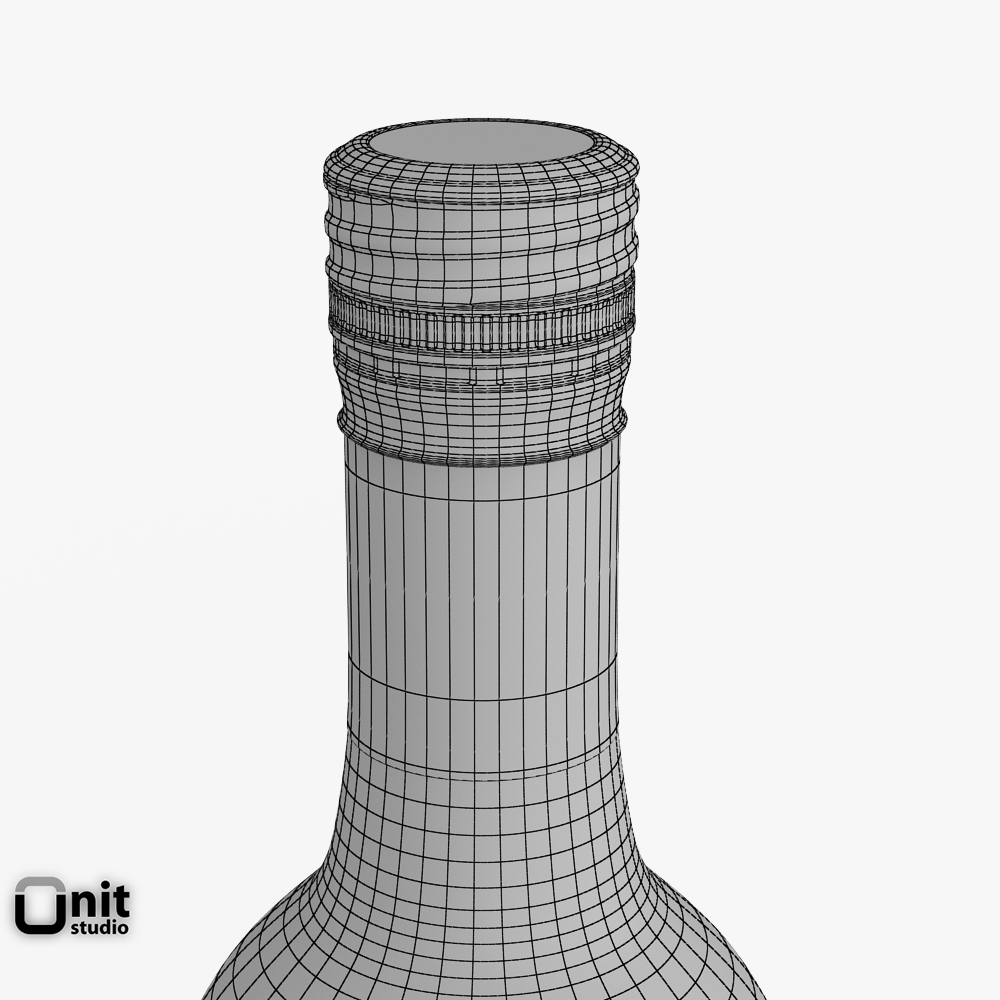 Merlot Red Wine Bottle 3D model_10