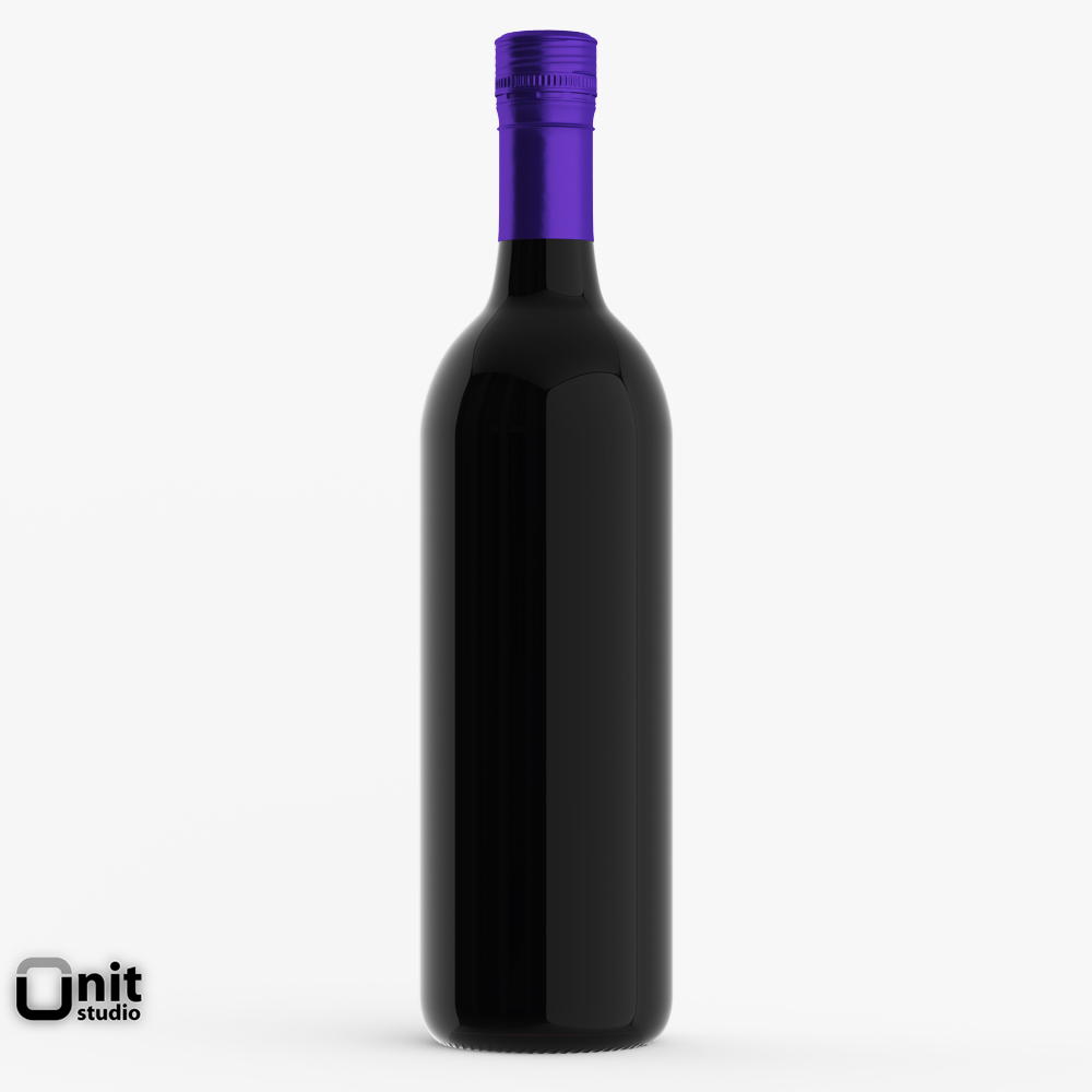 Merlot Red Wine Bottle 3D model_2