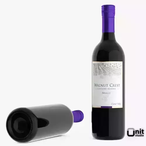 Merlot Red Wine Bottle 3D model
