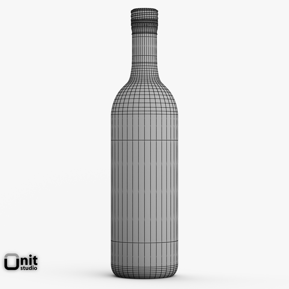 Merlot Red Wine Bottle 3D model_6