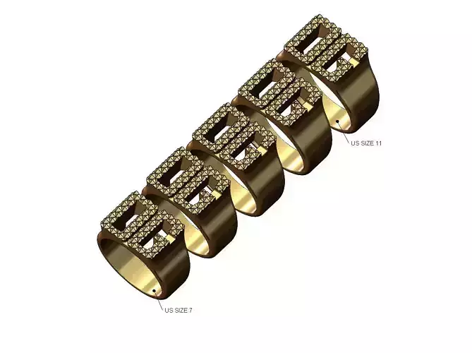 Knurled OG original gangster signet ring US sizes 7to11
