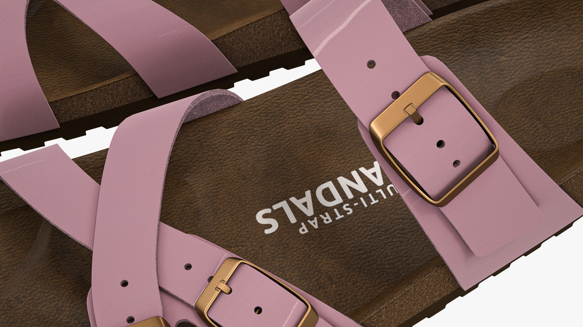 Multi-Strap Sandals Pink Patent 3D model_11