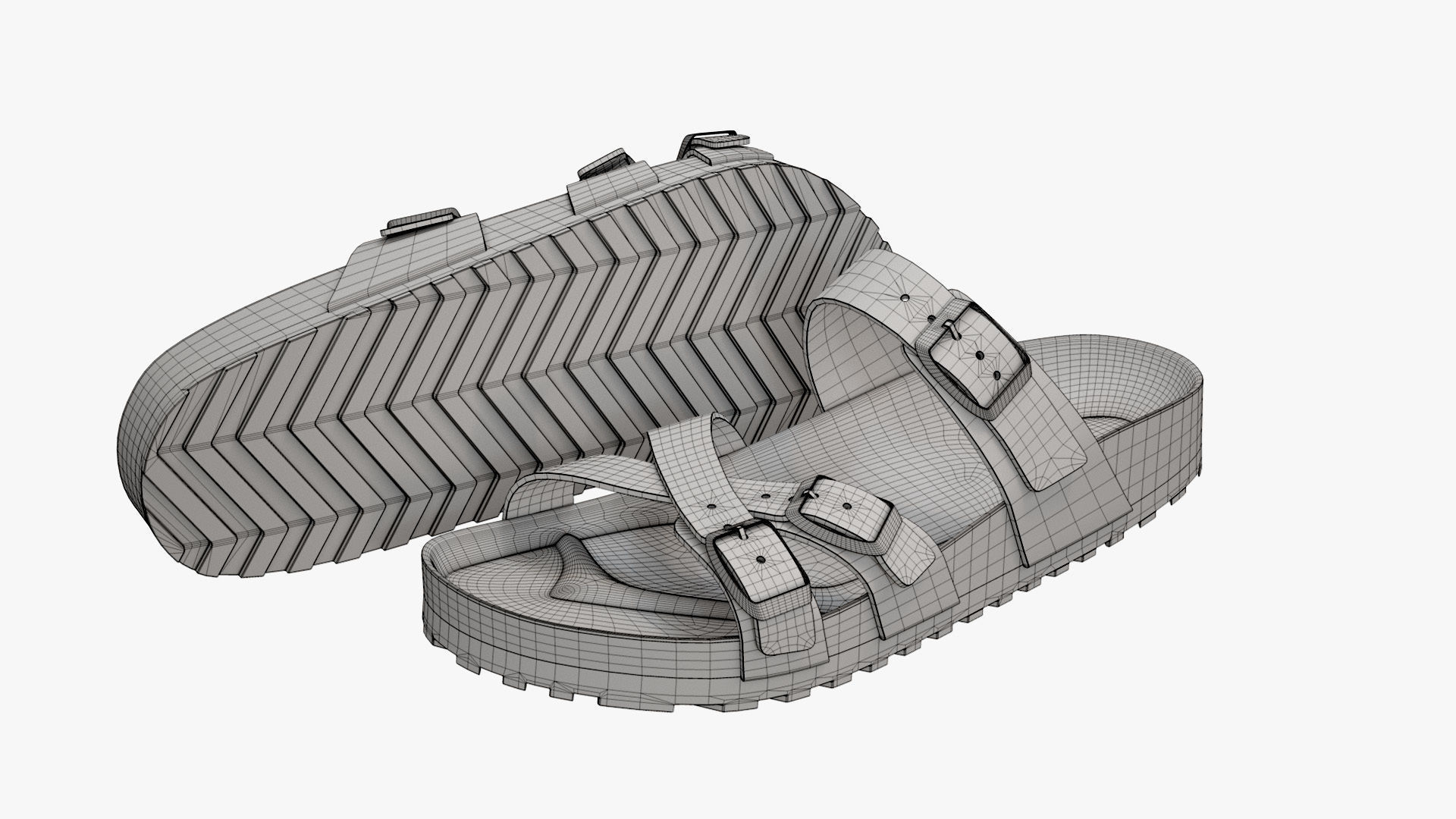 Multi-Strap Sandals Pink Patent 3D model_13