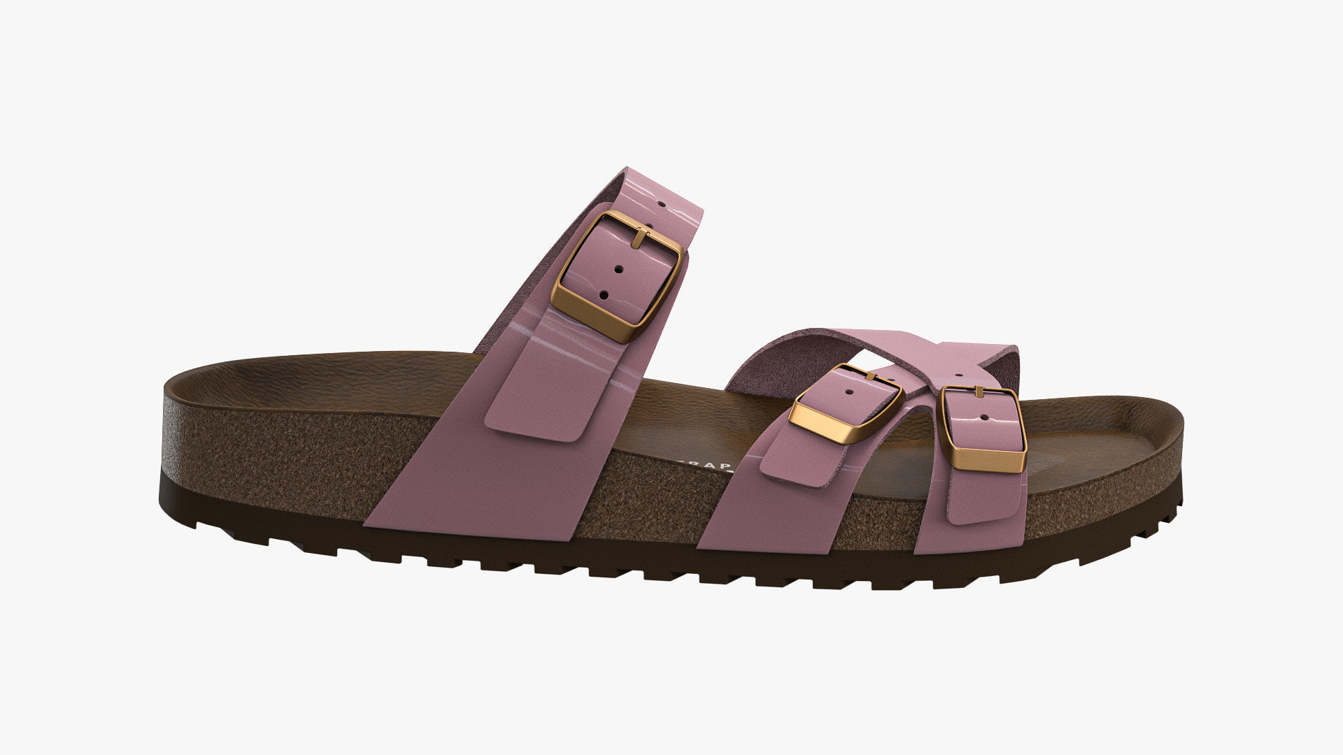 Multi-Strap Sandals Pink Patent 3D model_6