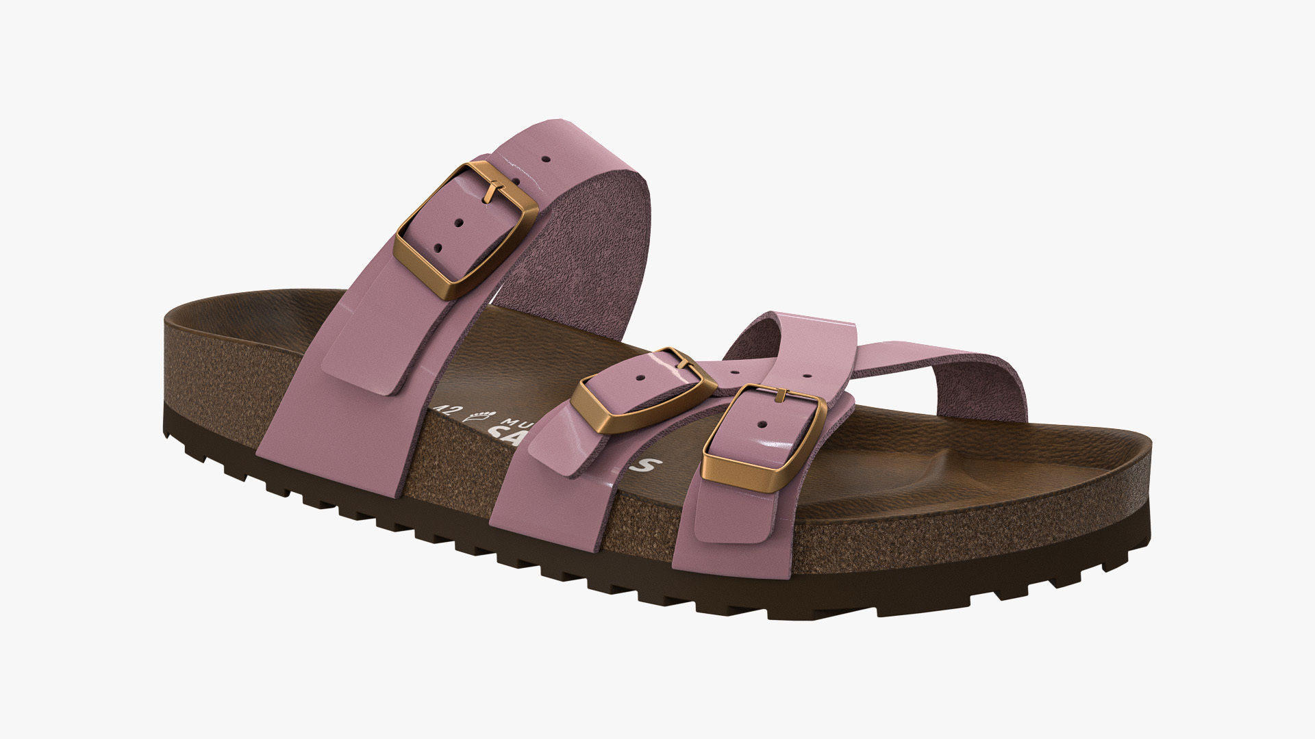 Multi-Strap Sandals Pink Patent 3D model_9