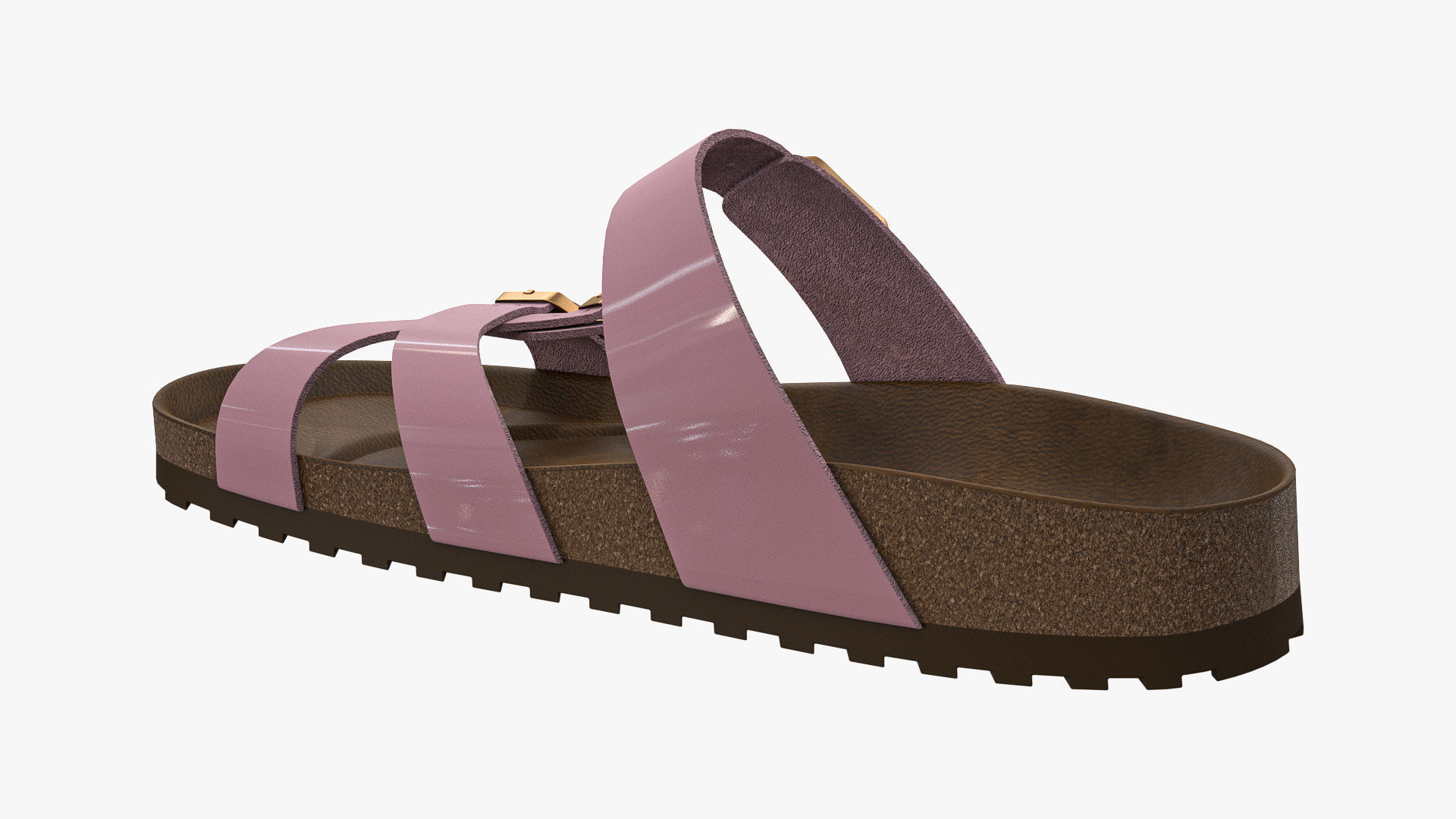 Multi-Strap Sandals Pink Patent 3D model_10