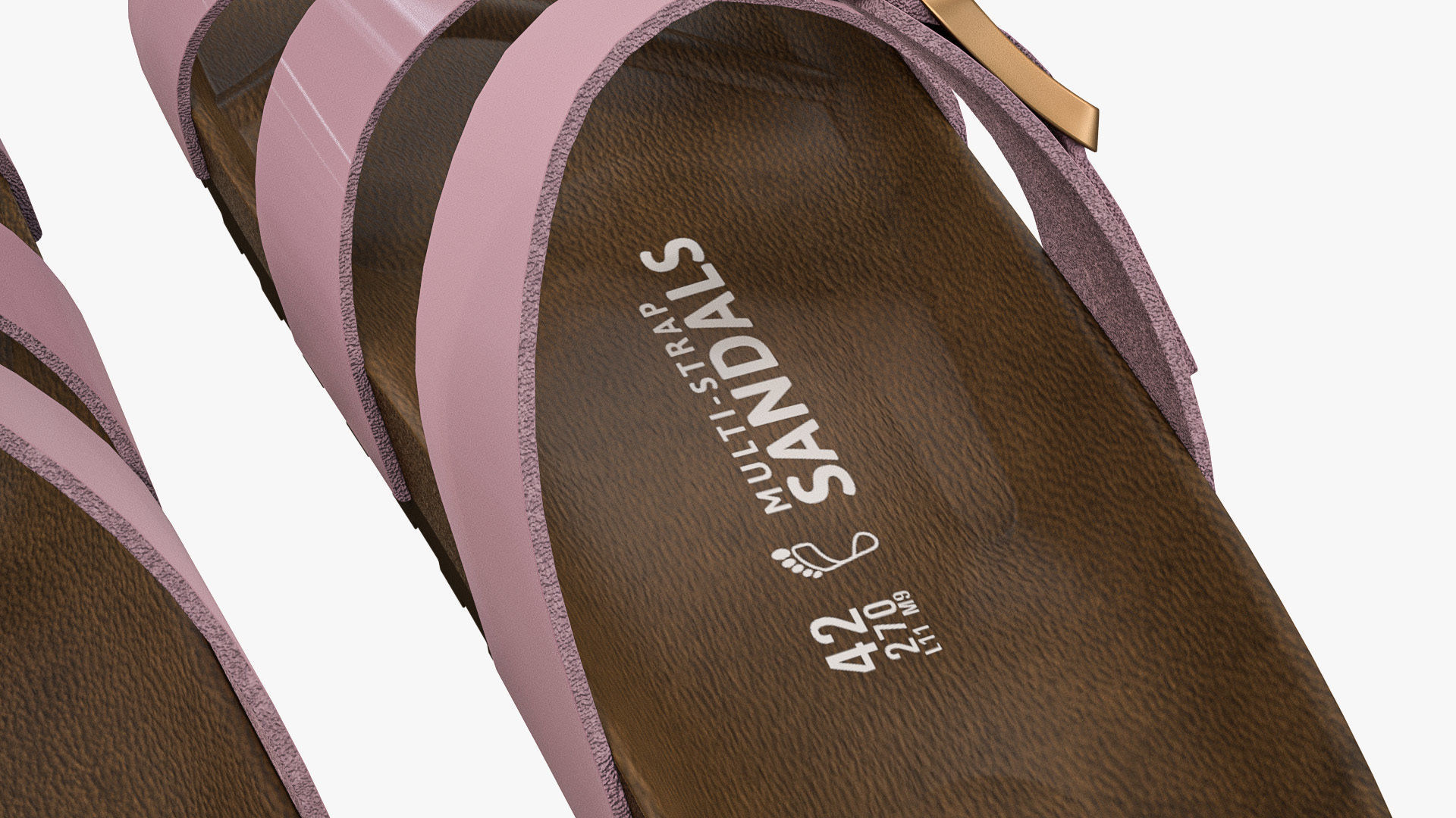 Multi-Strap Sandals Pink Patent 3D model_12