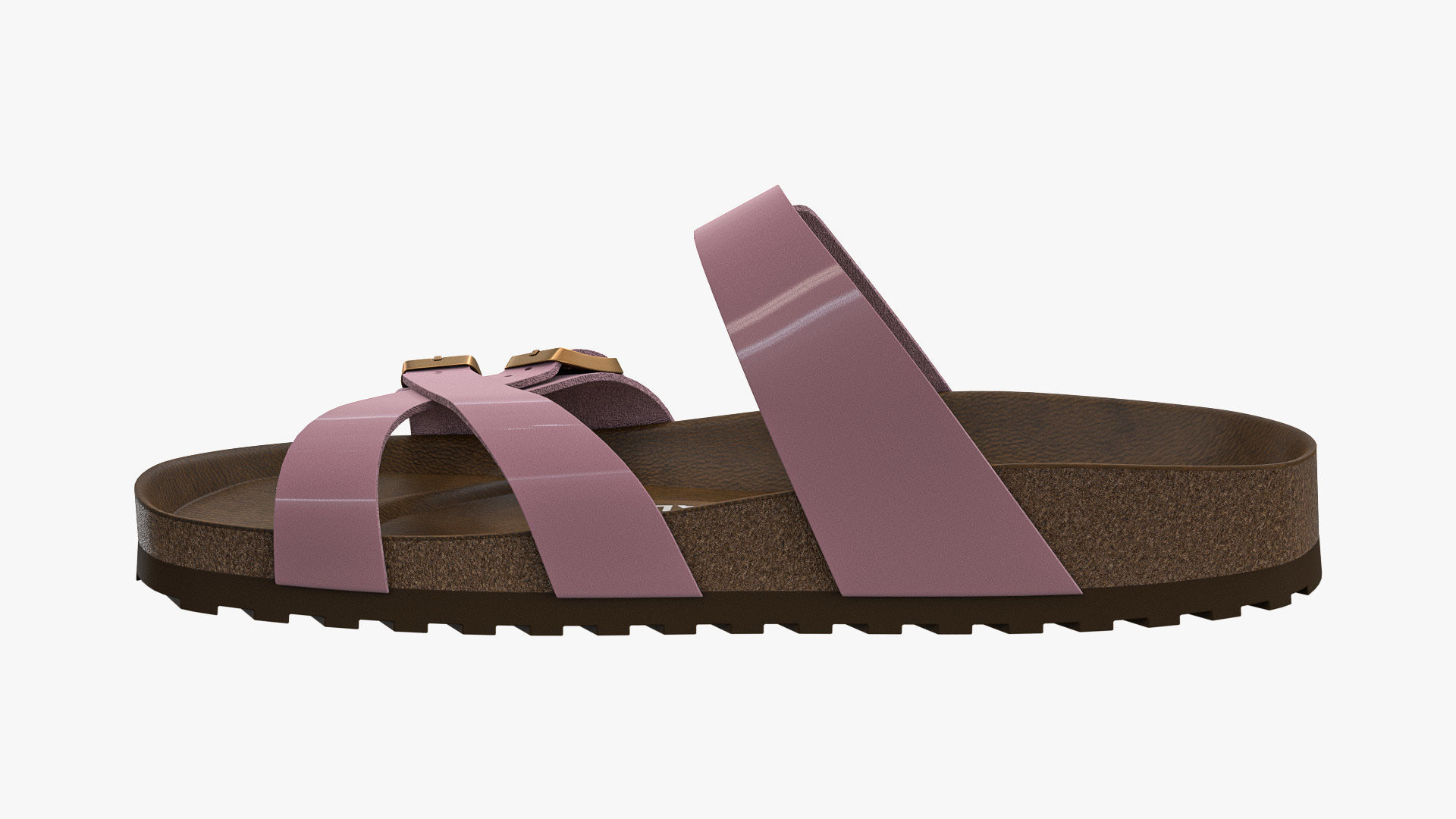 Multi-Strap Sandals Pink Patent 3D model_7