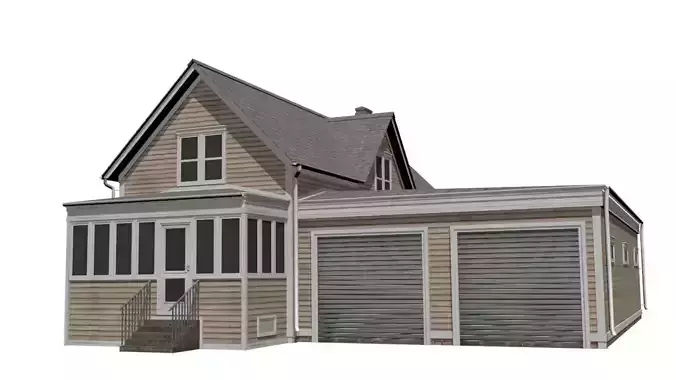 Wooden House Low-poly 3D model