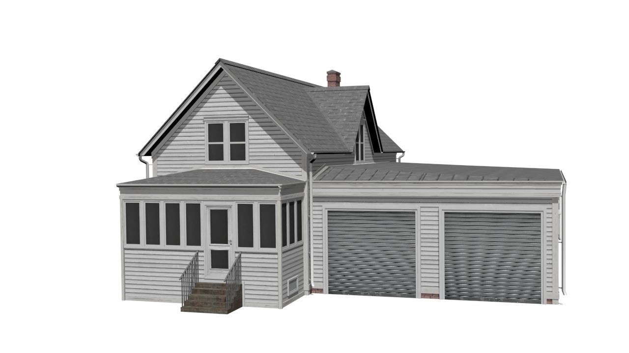 Wooden House Low-poly 3D model_11