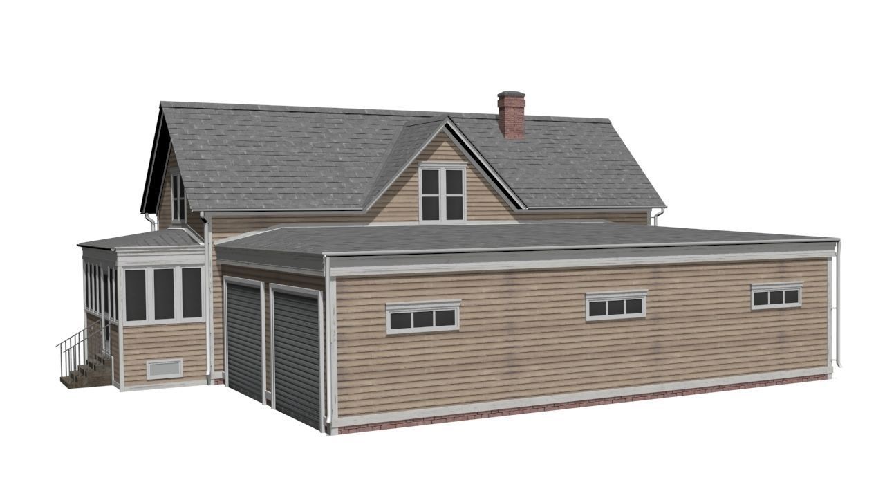 Wooden House Low-poly 3D model_2