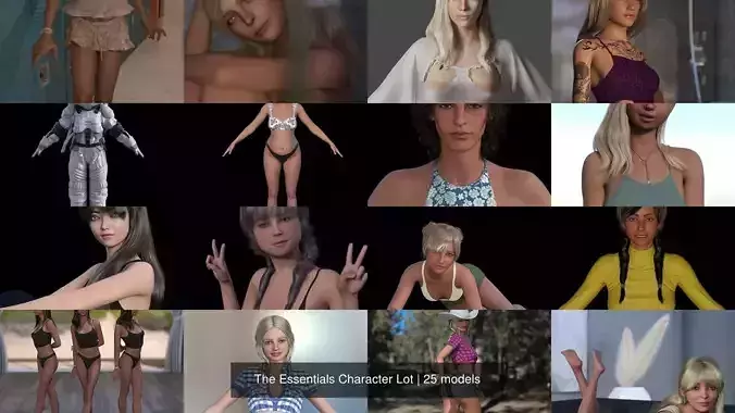 The Essentials Character Lot 3D Model Collection