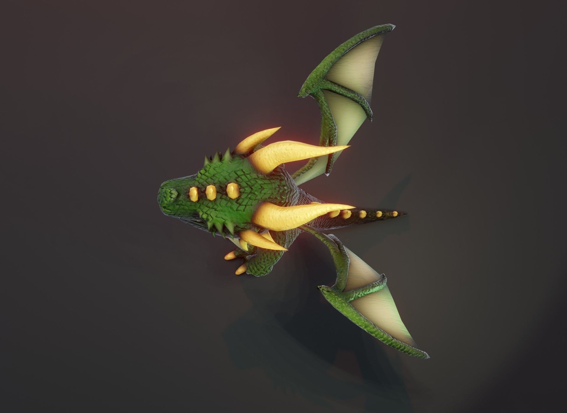 Cartoon Green Dragon 3D Model Low-poly 3D model_12