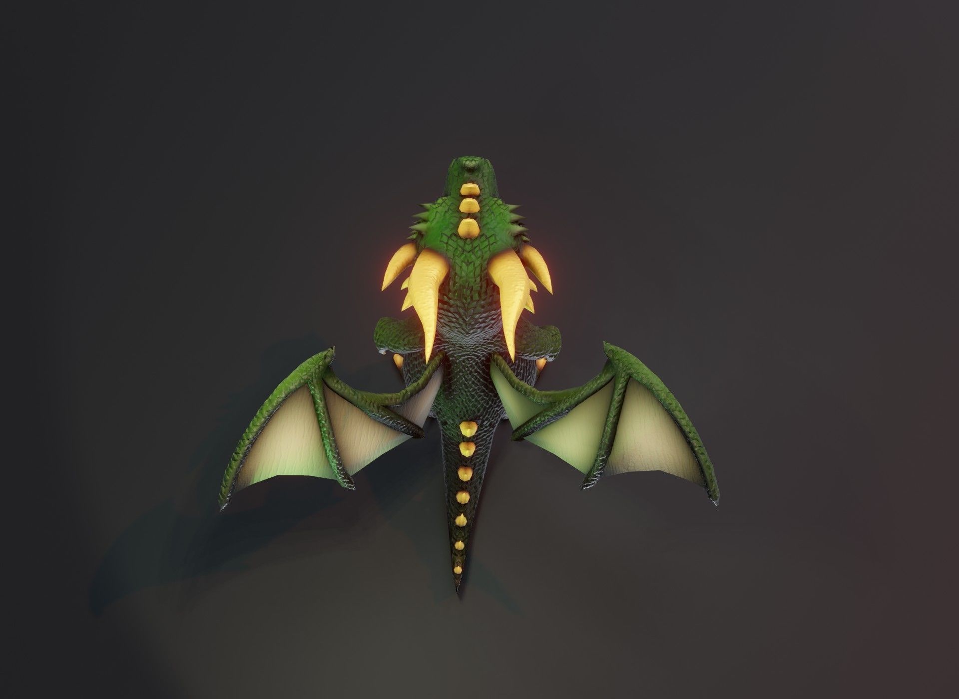 Cartoon Green Dragon 3D Model Low-poly 3D model_19