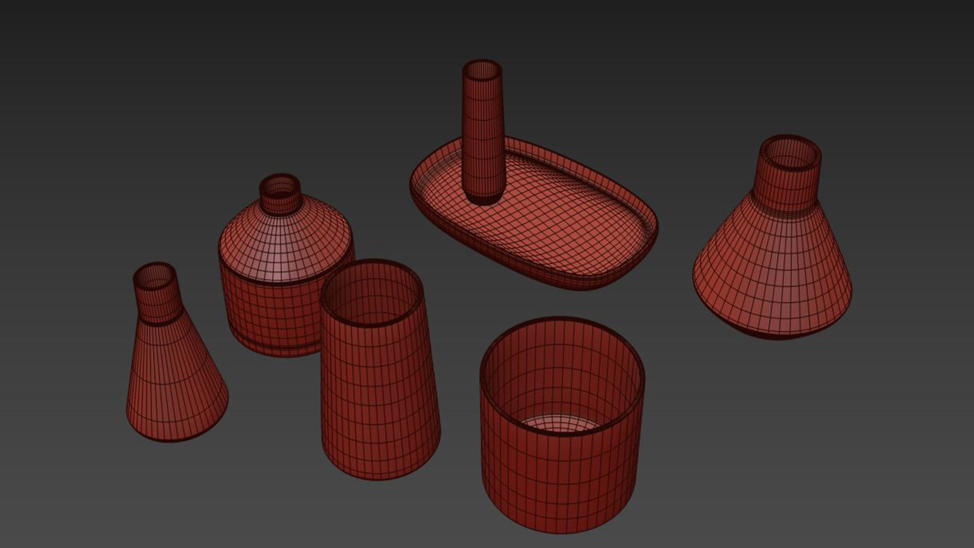Set ceramic vases 2 3D model_6