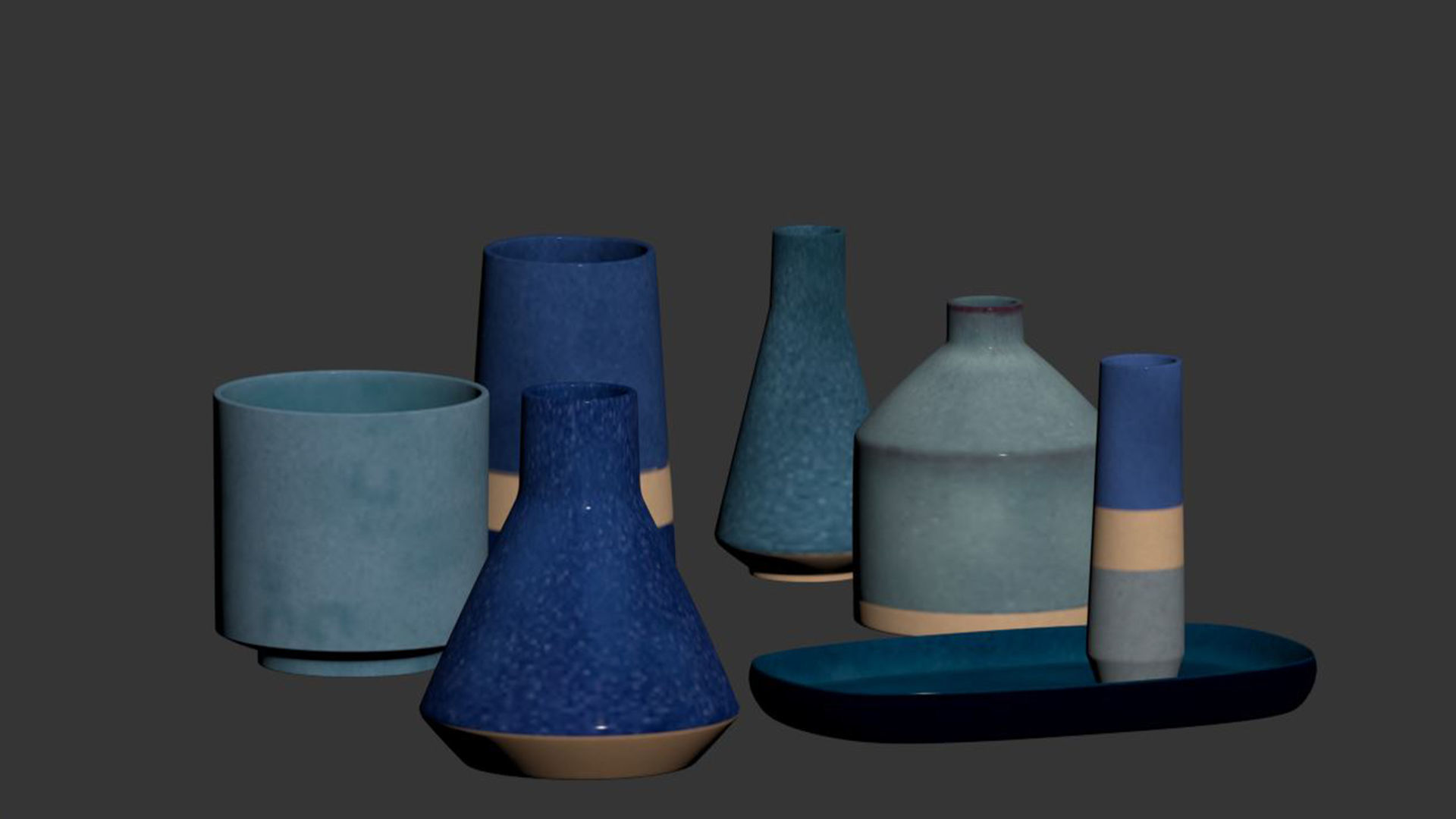 Set ceramic vases 2 3D model_3