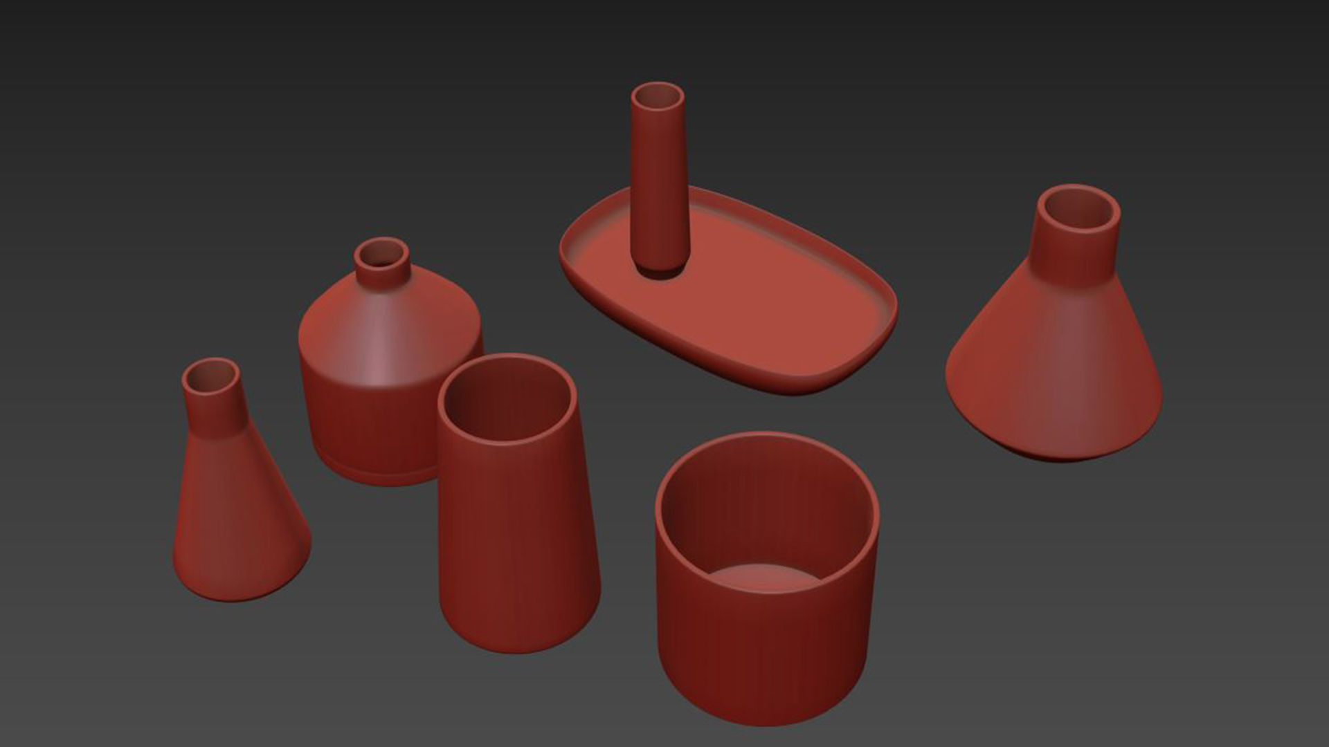 Set ceramic vases 2 3D model_5