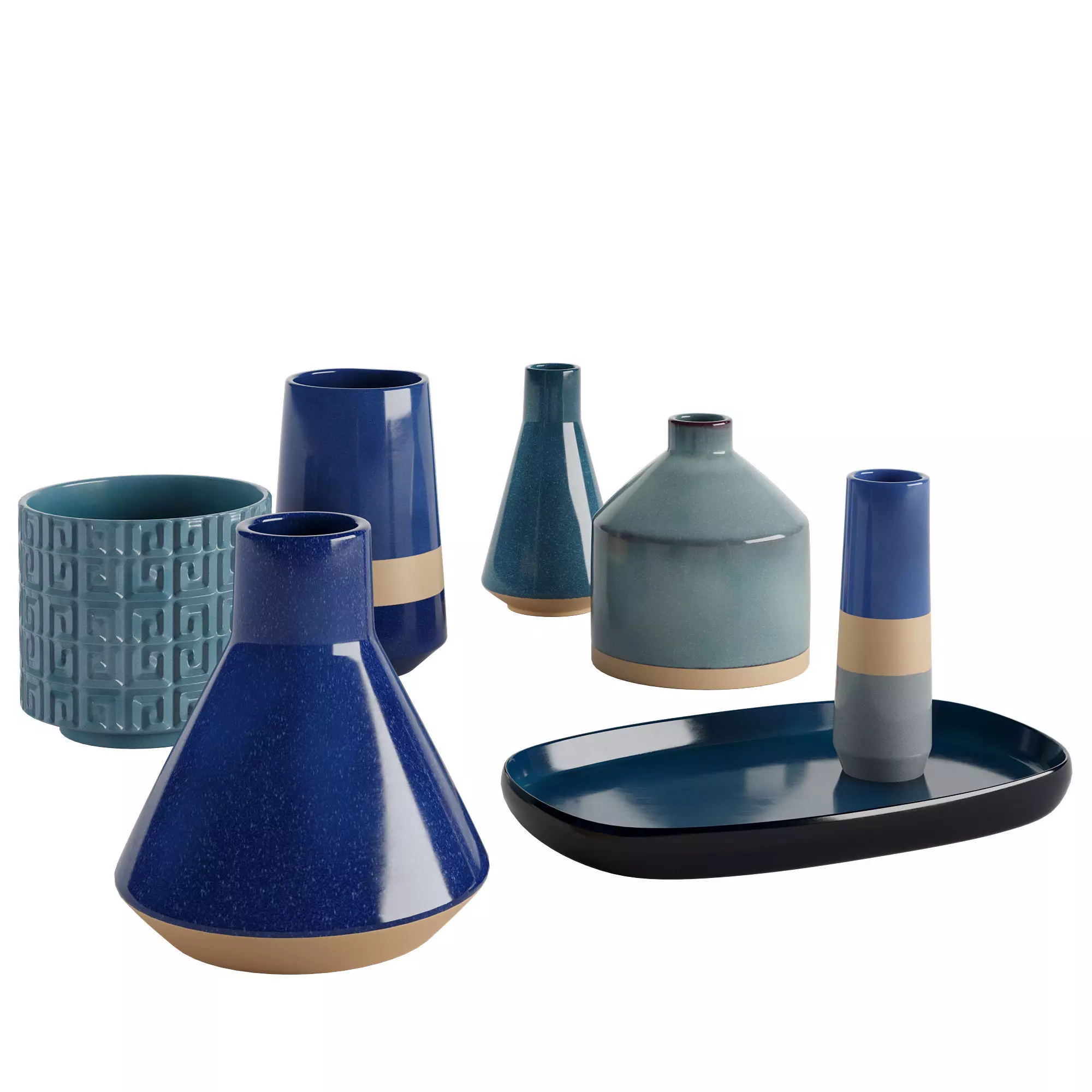 Set ceramic vases 2 3D model_0