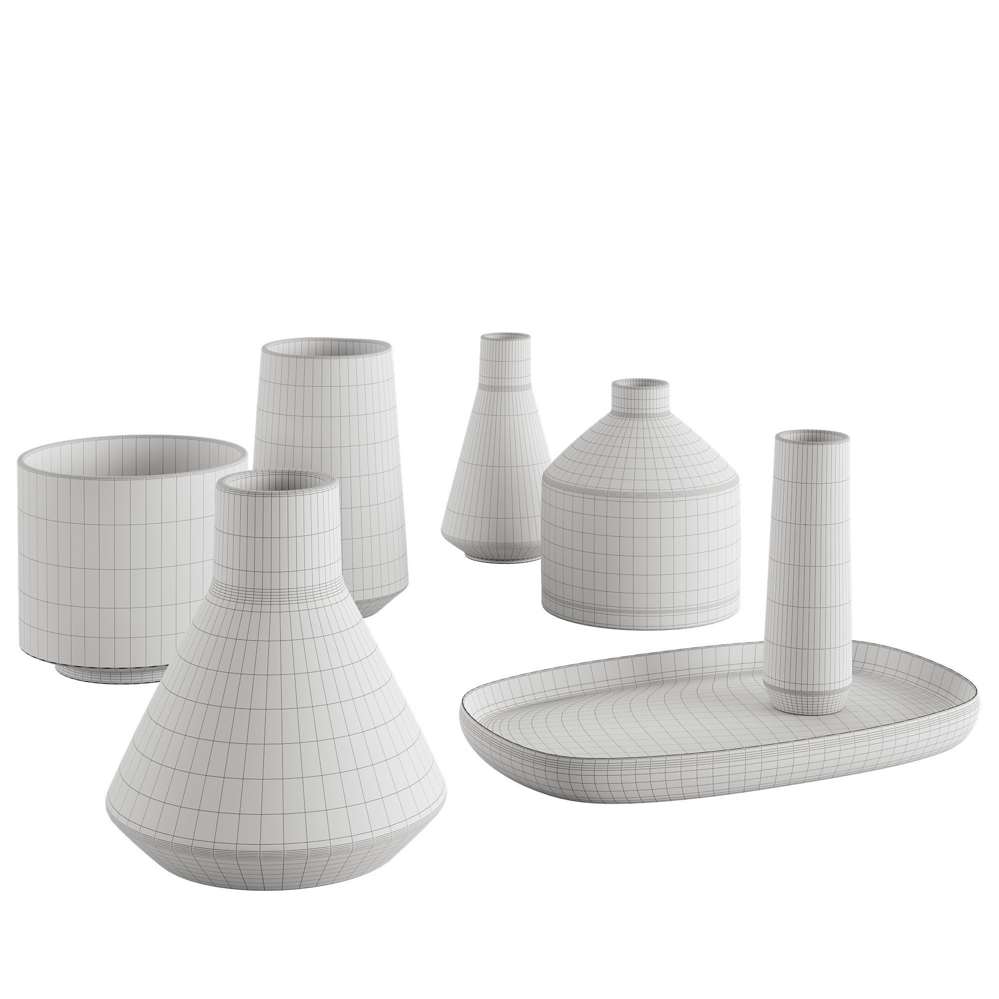Set ceramic vases 2 3D model_2