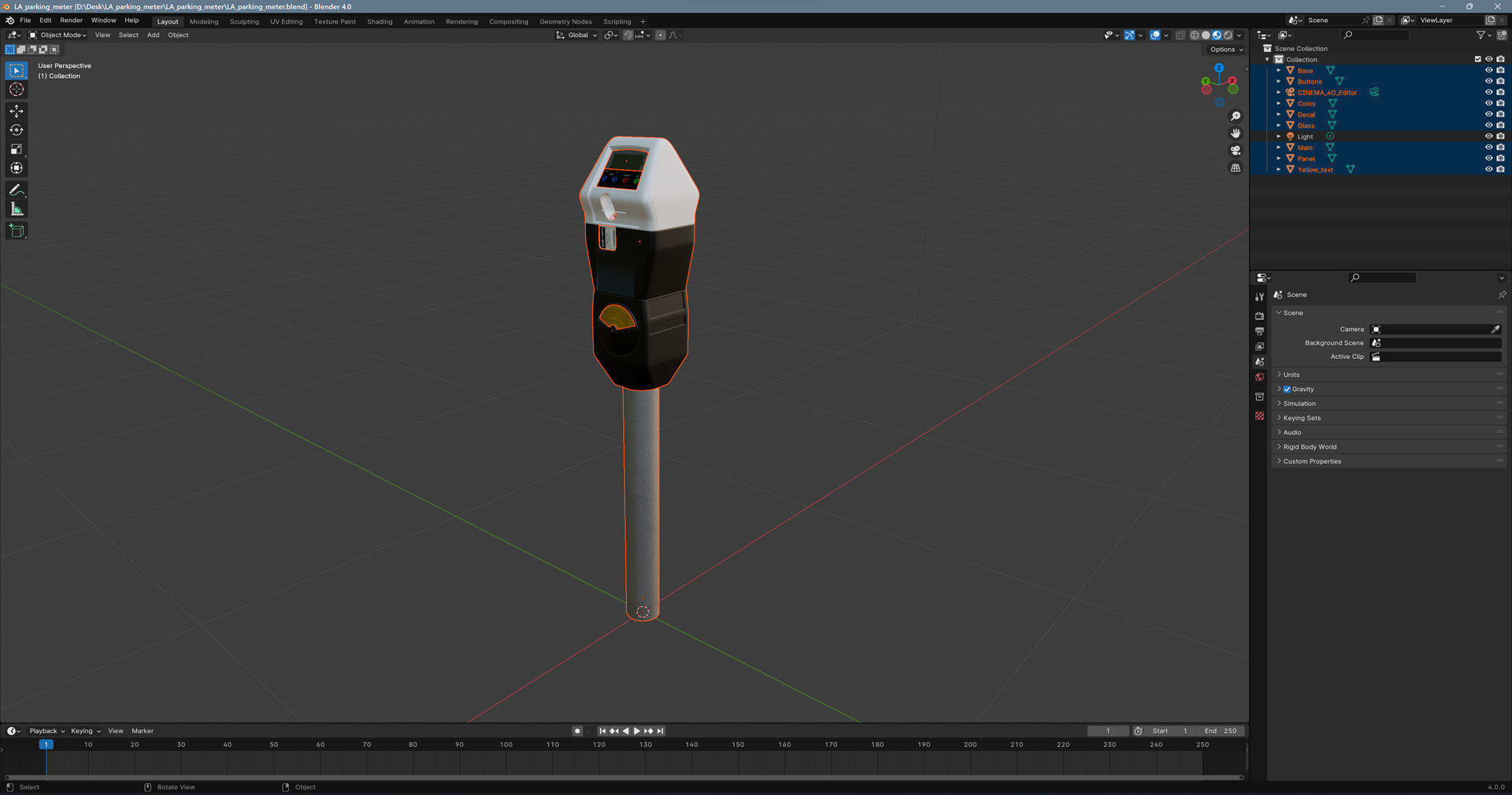 LA Parking Terminal Low-poly 3D model_11