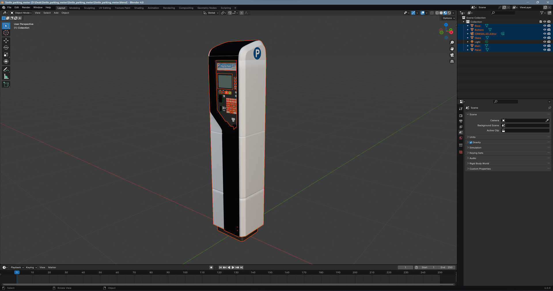 Sietle Parking Terminal Low-poly 3D model_19