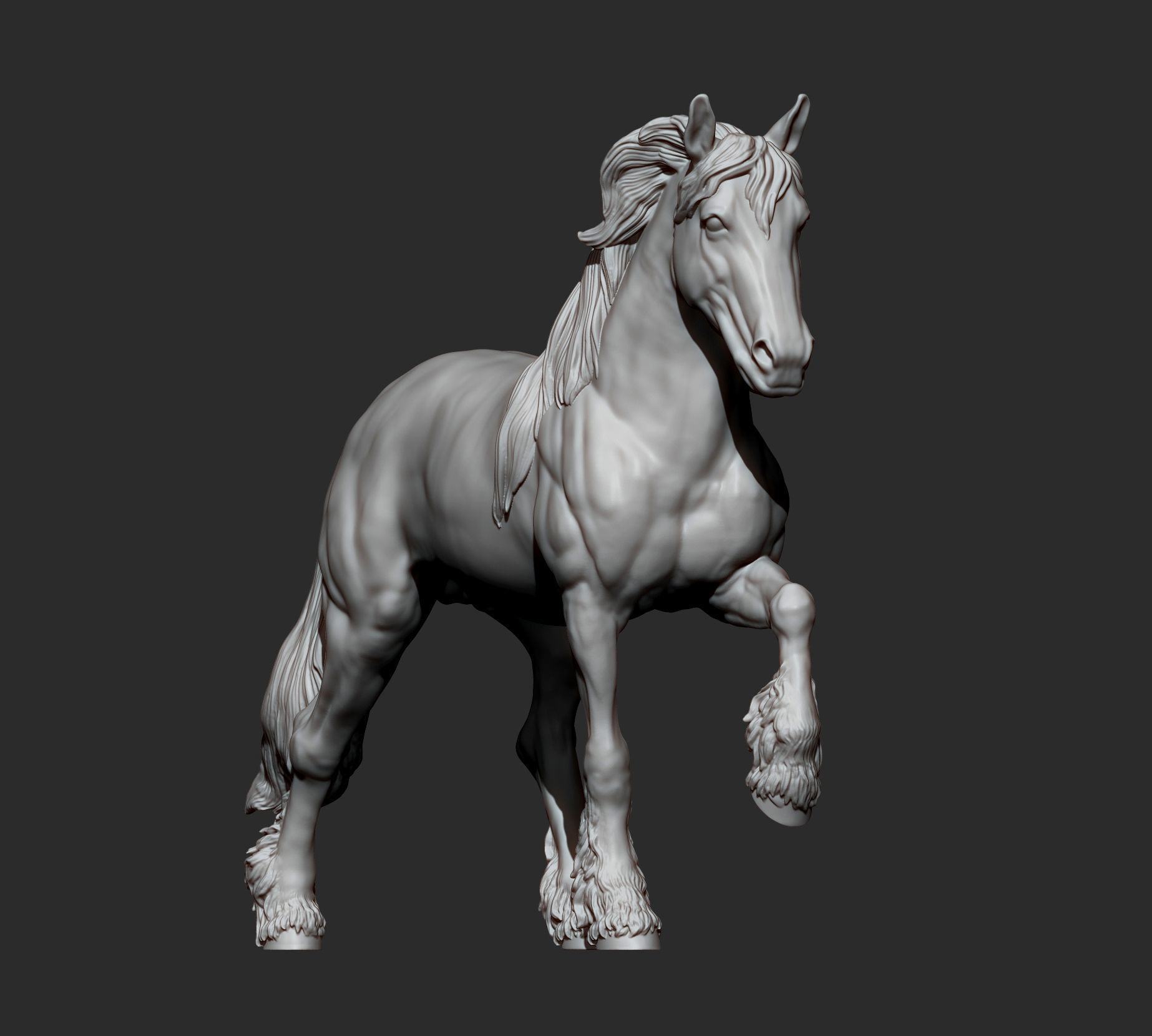 Friesian horse 3D print model_9