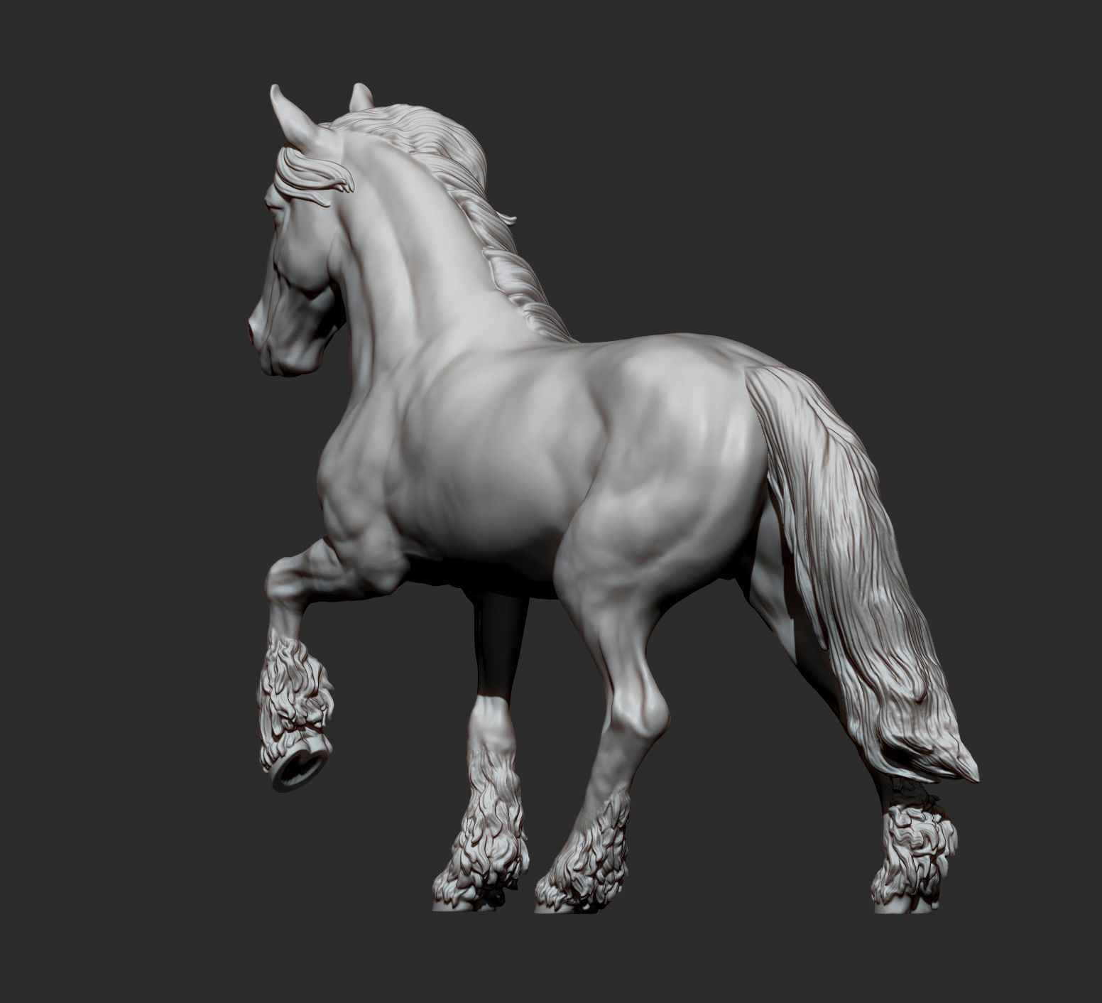 Friesian horse 3D print model_10