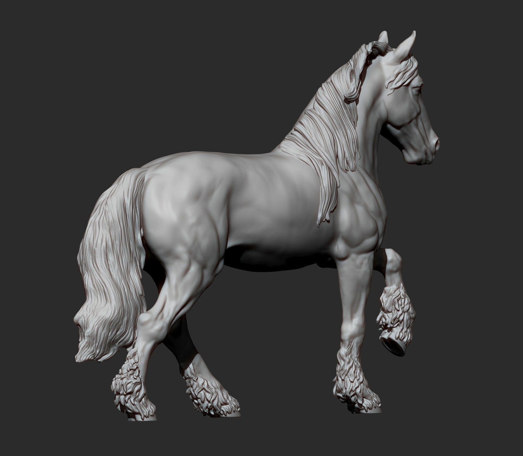 Friesian horse 3D print model_13
