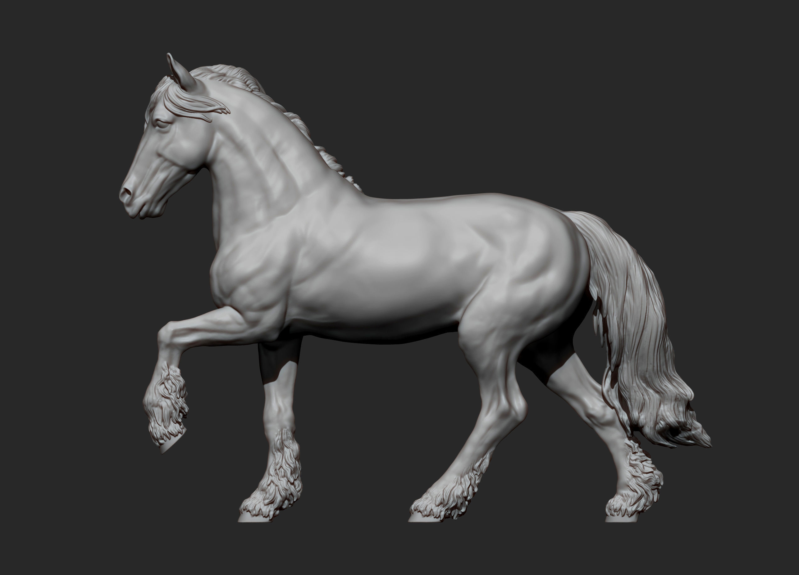 Friesian horse 3D print model_12